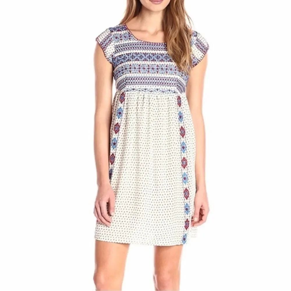 Anthropologie THML Embroidered Dress Boho Summer Babydoll Size XL